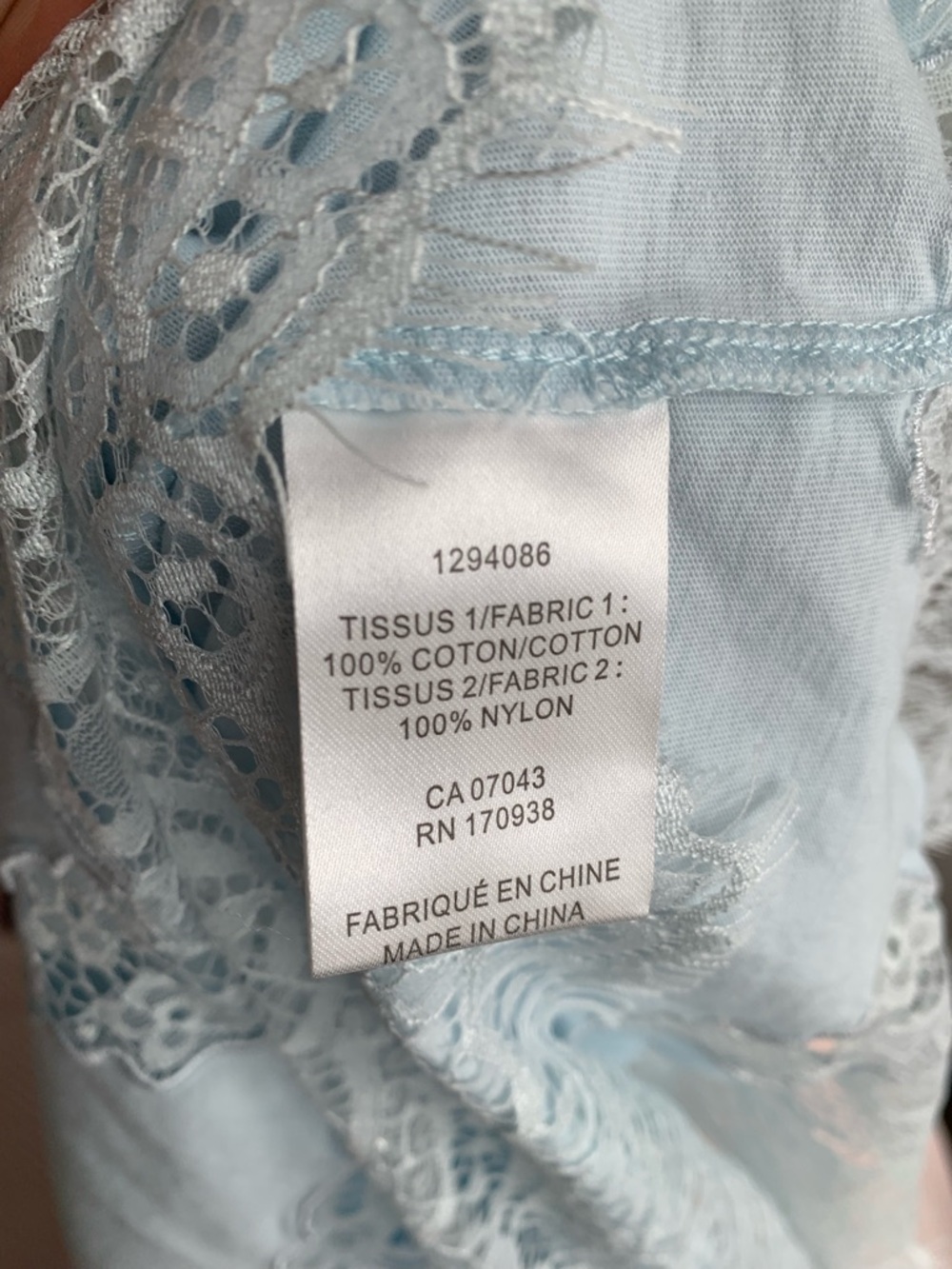 House of Harlow 1960 100% cotton Pale Blue Lace-Hem Short Sleeve Tee size L - Picture 6 of 11